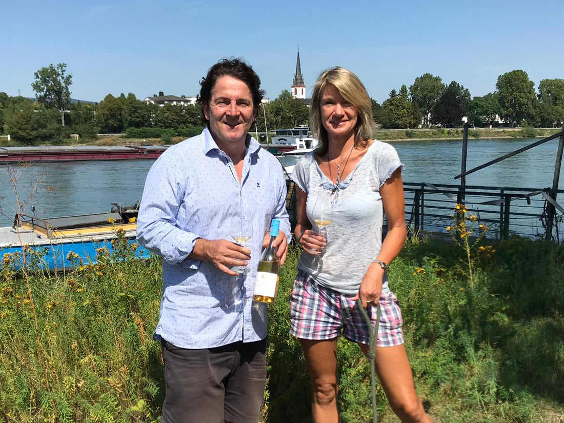 Iris Ellmann and Stefan Lergenmueller at the Schloss Reinhartshausen wine estate in Rheingau