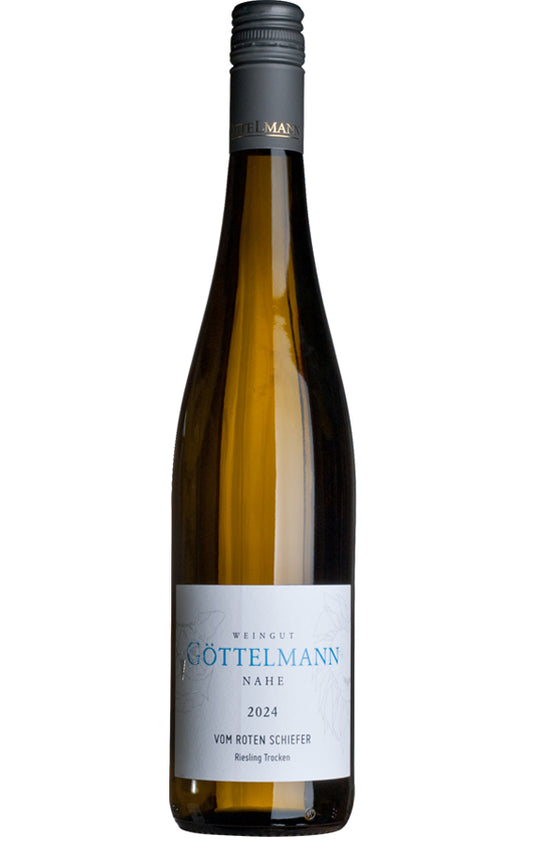 Göttelmann 2024 Red Slate Riesling off-dry white wine