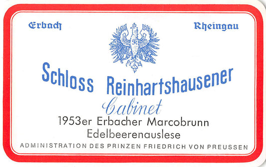 Schloss Reinhartshausen 1953 Markobrunn Riesling Edel – Beerenauslese Cabinet (0,7l)