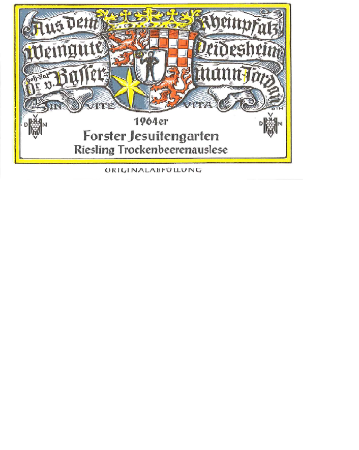 Bassermann – Jordan 1964 Forster Jesuitengarten Riesling Trockenbeerenauslese