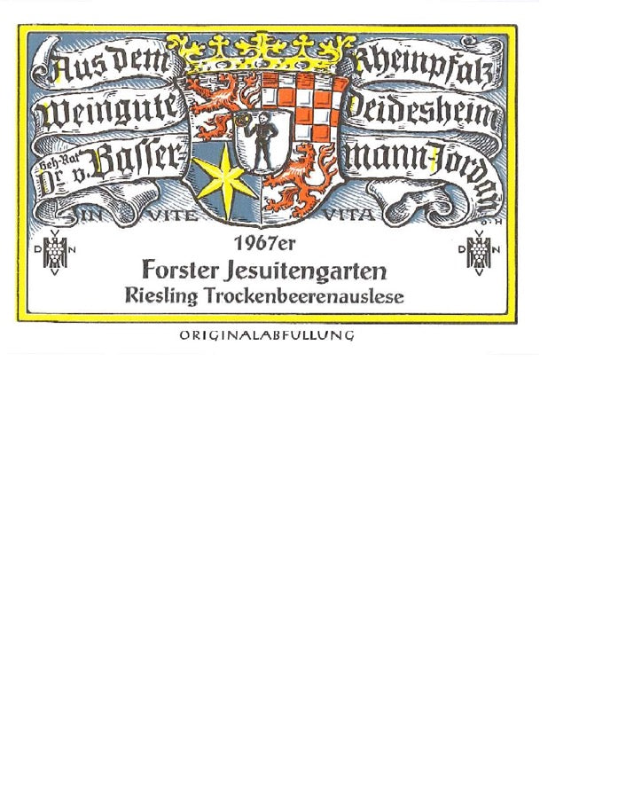 Bassermann-Jordan 1967 Foster Jesuitengarten Riesling Trockenbeerenauslese