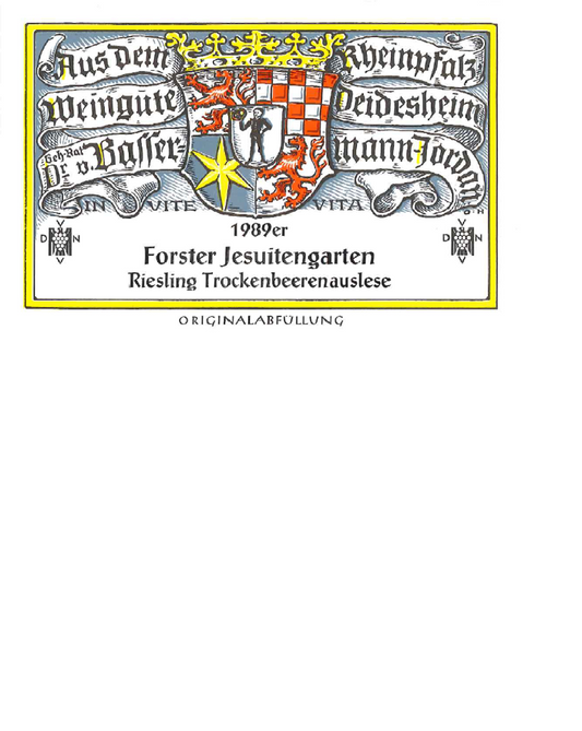 Bassermann-Jordan 1989 Foster Jesuitengarten Riesling Trockenbeerenauslese