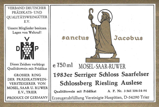 Vereinigte Hospitien - 1983 Serriger Schloss Saarfelser Schlossberg Riesling Auslese white wine