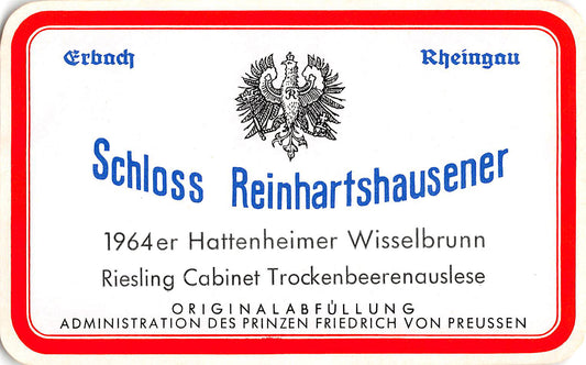 Schloss Reinhartshausen 1964 Hattenheim Wisselbrunnen Riesling Trockenbeerenauslese (0,7l)