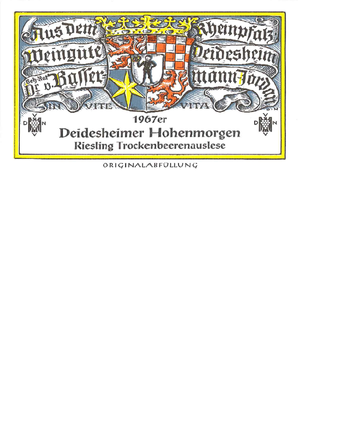 Bassermann-Jordan 1967 Deidesheimer Hohenmorgen Riesling Trockenbeerenauslese