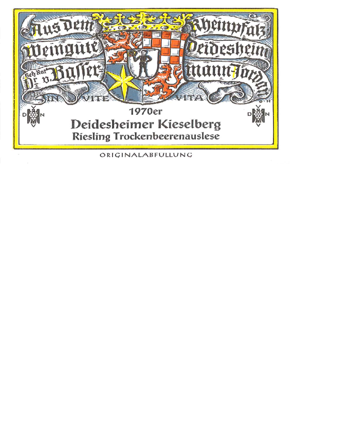 Bassermann – Jordan 1970 Deidesheimer Kieselberg Riesling Trockenbeerenauslese