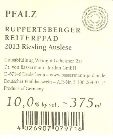 Bassermann-Jordan 2013 Ruppertsberger Reiterpfad Riesling Auslese (0,375l)