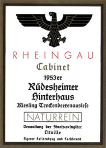 Kloster Eberbach 1953 Rüdesheimer Hinterhaus Riesling Trockenbeerenauslese (0,7l) – auction wine (latest auction 2013)