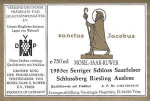 Vereinigte Hospitien - 1983 Serriger Schloss Saarfelser Schlossberg Riesling Auslese white wine